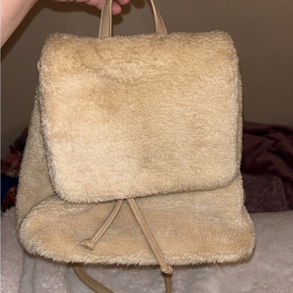 Cozy Cream Shearling Backpack
